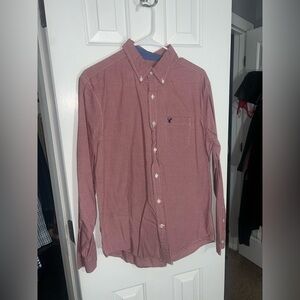 American Eagle Outfitters Maroon Button-Down Shirt